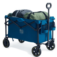 TIMBER RIDGE Festival Trolley on Wheels, 200L Large Capacity Folding Camping Trolley with Adjustable Handle, Heavy Duty Storage Wagon Cart for Outdoor