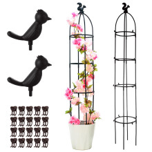 LOLYSIC 2Pcs Garden Obelisk Climbing Plants Supports, 145cm 4.8ft Garden Trellis for Climbing Plants, Heavy Duty Outdoor Patio Lawn Obelisks Trellis