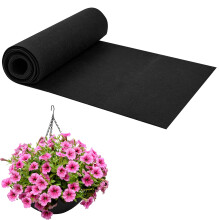 30x300cm/12x120Inch Felt Planter Liner Roll Non Woven Fabric Plant Liner Sheets Black Hanging Basket Liner Roll Coco Liners Roll Alternative Easy to