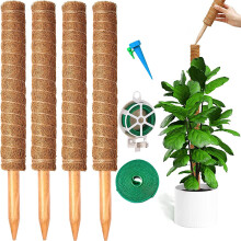 Moss Pole,2PCS/4PCS Plant Supports for Indoor Plants, Coir Totem Moss Pole for Monstera Support Cheese Plant Sticks Support with 20M Plant Cable Ties