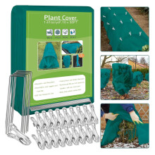 Kockuu Garden Fleece Frost Protection 3m x 9m, 45gsm Heavy Duty Horticultural Fleece Reusable Plant Frost Protection Covers with 14 Ground Pegs 20
