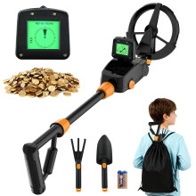 Metal Detector for Kid, Metal Detector with LCD & Sound Indication, 7" IP68 Waterproof Coil, Lightweight High Sensitivity Starter Gold Detector Kit
