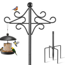 Bird Feeder Pole, 194CM Shepherds Hook Crook Garden Wild Bird Feeders Hanging Station Heavy Duty Metal Feeding Stand Free Standing for Lights Lantern,