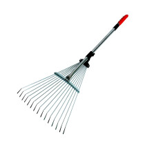 Darlac Expanding Telescopic Metal Garden Leaf Rake Cuttings Lawn Adjustable