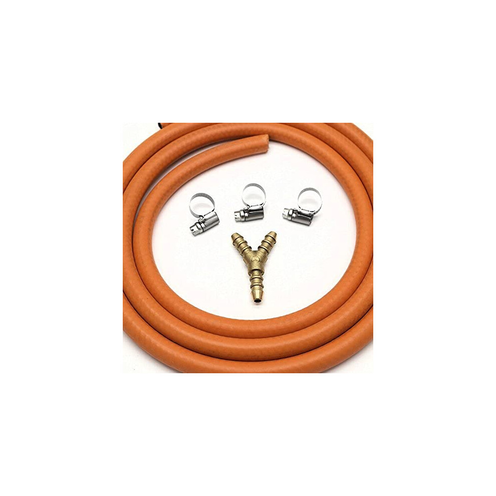 Other 3 Way Y Connector Splitter Kit With 2Mt 8Mm I/D Gas Hose & 3 Clips 5051224447251