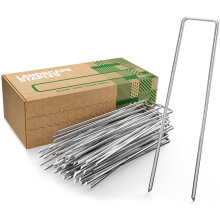 GardenGloss? Garden Pegs Stakes Made of Anti-Rust Steel (50 Pack) - 6? Length, 1? Width, ? 0.12? - Strong Ground Pegs for Membrane, Fence & Camping