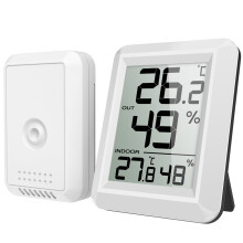 Criacr Digital Thermometer Hygrometer, Mini Indoor Outdoor Temperature and Humidity Monitor, Wireless Room Hygrometer Gauge with Large LCD Display,