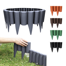 GARDENIX Anthracite Lawn Edging - 2.5m/8.2ft Flexible Garden Edging for Flower Beds, Lawn, Patio & Pavement - Easy Install border, No Digging,