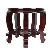 DOITOOL Wooden Carved Vase Stands: Wood Planter Stand Stool Style Plant Stand Holder Indoor Fishbowl Stand for Vase Display Brown