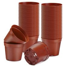 Muzhira Pots for Seed Starting/Cuttings, 6cm 40pcs Plastic Plant Nursery Pots,Seed Starting Pot Flower Plant Container for Seedlings, Cuttings,