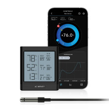 AC Infinity CLOUDCOM B1, Temperature Humidity VPD Smart Hygrometer with LCD Display & Bluetooth App Monitor, Climate Gauge Thermometer Sensor Probe