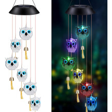 HeiPen Owl Gift, Solar Wind Chimes Garden Gifts for Her, Mum, Grandma, Mothers Day, Christmas, Outdoor lights Decoration for Garden Yard Porch