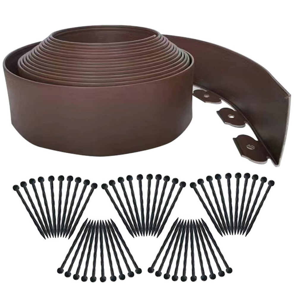 10M Garden Edging Borders,Lawn Edging Border[Extra Tall 4In High] With 50Pcs Stakes Flexible Landscape Edging Kit,Mini Plastic Fence For 5051224451555