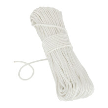 ZOFUN 60M/196 Ft White Nylon Rope, Strongly Woven Flagline Cord 6 mm, Heavy Duty Flagline White Rope Multipurpose, UV Resistant Nylon Flag Pole Rope