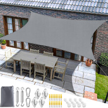 Mokani Sun Shade Sail for Garden, 3x3m Rectangle Sunscreen Awning Canopy, Waterproof Shade Sails with Accessories, 95% UV Block Sail Shades, Sun