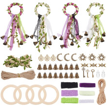 FREEBLOSS 4 Set Witch Bells DIY Kit for Door Knob Witch Bell Witchcraft Kit Witchy Decor Positive Hanging Wiccan Wind Chimes Witchcraft Supplies