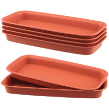 HEIHAK 6 Pack Rectangular Plant Drip Tray, 39.5 ? 17 ? 3cm Flower Pot Saucers Planter Trays for Living Room, Balcony, Garden, Indoor and Outdoor