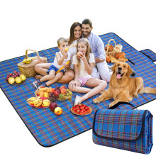 SOMIYAMI Tartan Picnic Blanket Waterproof, Garden Outdoor Camping Blanket, Beach Picnic Mat With Carrying Handle, Washable Multipurpose 150 x 200cm