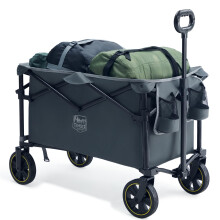 TIMBER RIDGE Festival Trolley on Wheels, 200L Large Capacity Folding Camping Trolley with Adjustable Handle, Heavy Duty Storage Wagon Cart for Outdoor