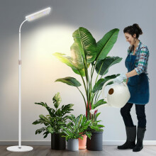 Wiaxulay Floor Grow Lights for Indoor Plants, 153 LED Full Spectrum Plant Light with Stand Adjustable Height, Halo Plant Grow Light with 4/8/12/16H