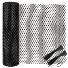 Chicken Wire Mesh Roll with 100 Pcs Fixed Straps, Heavy Duty Garden Plastic Fencing Net, Durable Rust-Proof Poultry Breeding Fence & Temporary Yard