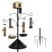 Bird Feeders Hanging Station, Heavy Duty Metal Bird Feeding Station, 232cm Tall Free Standing Multi Bird Feeder Pole Stand Hanger for Attracting