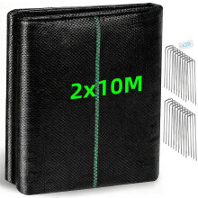 ZUMVIVIN 20? Heavy Duty Weed Membrane 2m x 10m with 20 Securing Pegs for Landscaping Driveway Gravel Artificial Grass...