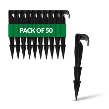 GARDENIX? Pack of 50 AquaPEG Ground Securing Pegs for Drip Irrigation Line Weeping Pipe Soaker Hose