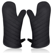 Ayada Heat Resistant Kitchen Oven Glove, Oven Pot Holder Oven Mitts Oven Gloves Thick and Long Kitchen Insulating Pot Holder Oven Mitts for BBQ