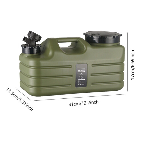 Φορητή δεξαμενή νερού PE 5L/10L/11L/12L με βρύση, εφεδρικό καπάκι, σωλήνα επέκτασης και 2