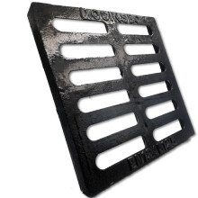 MOSINSBO Cast Iron Drain Grate 298x298mm Gully Grid, B-Class Heavy-Duty Driveway Channel Cover, Outdoor Trench Drainage Grate, Black Square Metal