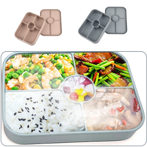 Fiambrera de silicona de 5 compartimentos con salsa desmontable. 1
