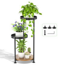 LyTaispuly 3 Tier Plant Stand Indoor Outdoor, Tiered Metal Plant Stands Tall Plant Holders, Corner Rack Flower Stand Shelf for Garden Balcony Patio