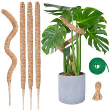 Bendable Moss Pole for Plants, SproutMaven 4 x 60 cm/23.6 Inch Monstera Moss Pole kit for Climbing Plants Handmade Slim Plant Stakes for Indoor Plants