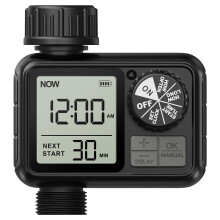 Xtsuen Water Timers for irrigation, Hose Timer with Rain Delay/Automatic & Manual Mode, Sprinkler Timer for Garden IPX5 Waterproof/Large Screen LCD