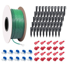 100m Boundary Cable Wire for Robotic Lawn Mower, with 50 Pegs, 10 Cable Connectors, 10 Connection Terminals, Lawn Robot Accessory Set, Compatible with