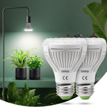 SANSI 10W LED Grow Light for Indoor Plants, 2pack 150W Equivalent Full Spectrum E27 Plant Growing Light Bulb 4000K for Seedlings Germination (PPF: