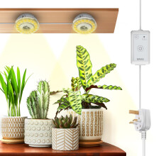SANSI Dimmable Puck Grow Light for Indoor Plants, 150W Equivalent Full Spectrum LED Plant Lamp with Timer 4H/8H/12H, 4 Level Brightness, Ceramic Tech