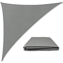Triangle Sun Sail Shade Waterproof, 3mX4mX5m Grey Garden Sail Right Angle Garden Canopy with 4 Sizes Optional, 3 Ropes, UV Block, Patio Sunshade