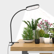 Mojimdo Grow Lights for Indoor Plants, 6000K 336 LEDs Full Spectrum Plant Light, Auto On/Off Timer (4H/8H/12H) & 5 Level Dimmable Brightness, 12V Clip