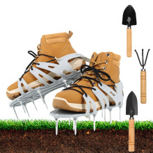 Aoriyar Lawn Aerator Shoes With Garden Tools - 5.7cm Long Spikes Grass Air Spike Aerating Shoe for Self Levelling Lawn Scarifier and Hollow Tine