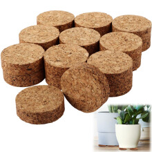 LOLYSIC 48Pcs Cork Plant Pot Feet, Natural Cork Pot Feet for Outdoor Plant Pots, Invisible Potted Riser for Indoor Outdoor Garden Flower Plant Pots