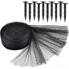 Koi Pond Netting Kit 4.5m x 6m Black Heavy Duty Woven Fine Mesh Net Cover for Leaves - Protects Koi Fish from Blue Heron Birds Cats Predators UV