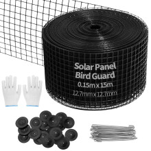 TUAKIMCE Solar Panel Bird Mesh Kit 6in x 50ft?Bird Deterrent PVC Wire, Bird Guard for Solar Panel Proofing to Prevent Pigeons Nesting Under Roof Solar
