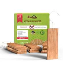 Zidina 15 Pack Cedarwood Moth Repellent for Wardrobes and Drawers ? 100% Natural Hanging Cedar Blocks for Clothes Storage | Chemical-Free,
