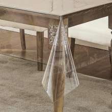 WenYa Clear PVC Tablecloth ? Plastic Table Cover, Waterproof Table Protector, Rectangular Wipeable Table Cloth for Dining, Party, Workbench ?
