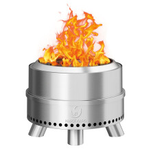 Wakeyard Smokeless Fire Pit, 19.5 Inch Portable Smokeless FirePit for Outside with Fire Poker and Carry Bag, Stainless Steel FirePit, Easy Setup and