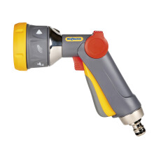 HOZELOCK - Multi-Spray Gun Plus : Compact Multi-task Gun, Watering & Cleaning, Lockable: 6 Spray Patterns