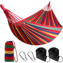 ANYOO Cotton Hammock Comfortable Fabric with Tree-friendly Straps, Durable Portable Hammock with Travel Bag, Perfect for Garden Camping Outdoor/Indoor