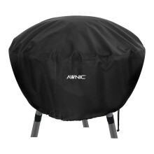 AWNIC Fire Pit Cover Waterproof Round Firepit Cover with Hook and Loop Fasteners 420D Polyester ?80x50cm